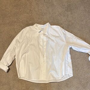 J. Crew factory White Casual Button Down Shirt with rhinestones
